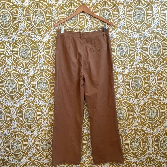 NWOT Frame Pleat Front Wide Leg High Rise Cotton Chino Pants in Camel $348 Sz 30 - Picture 13 of 16